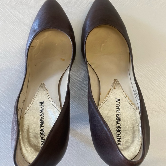 Emporio Armani Brown Leather Heels size‎ 8 - Picture 6 of 9